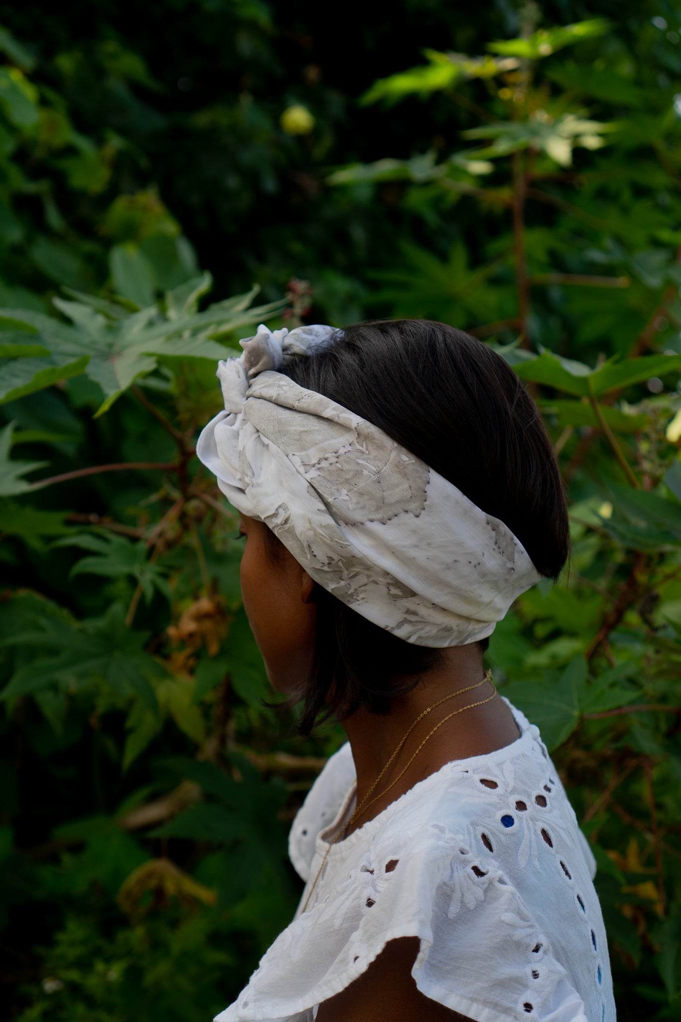 Botanically Dyed scarf - Castor leaf