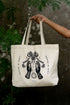 White tote with hand